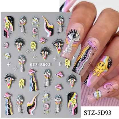 Insect Dragonfly 5D Nail Art Stickers - Y2K Summer Manicure Decals