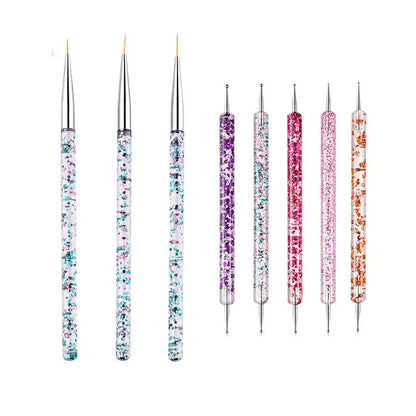 Nail Art Brush Set: 5/20Pcs Dotting & Painting Tools