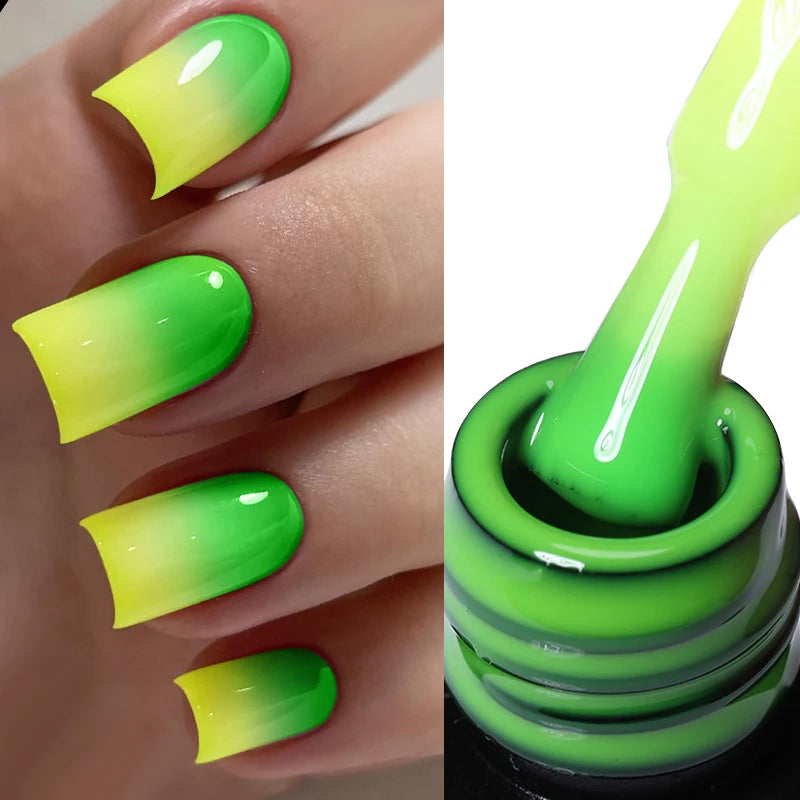 LILYCUTE 7ml Thermal Gel Nail Polish 3 Layers Temperature Color Changing Gel Polish Semi Permanent UV Gel For Nail Art Manicure