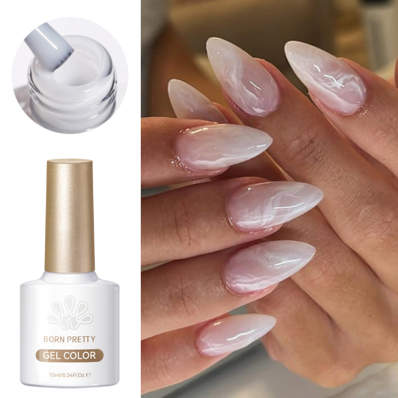 Milky Jelly White Gel Nail Polish - BORN PRETTY 10ml UV LED
