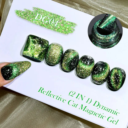 LILYCUTE 7ml Reflective Cat Magnetic Gel Nail Polish Dynamic Double Light Magnet Gel Polish Semi Permanent UV Gel For Nail Art