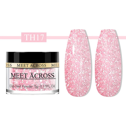 Glitter Nail Dipping Powder - Pink, No Lamp, 5/10g