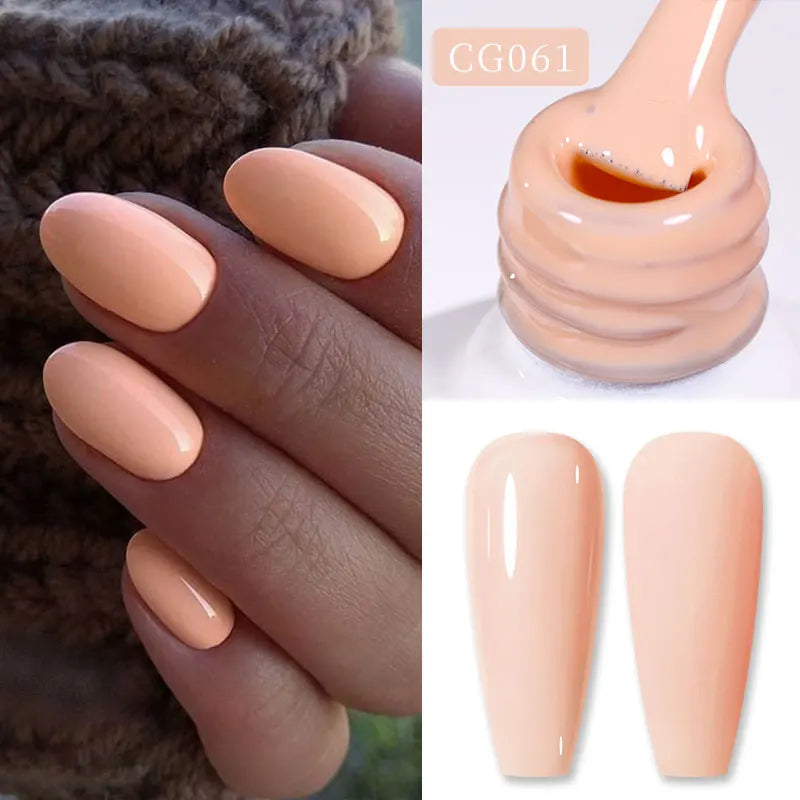 Jelly Nude Gel Nail Polish 10ml - Light Pink Peach UV Cure