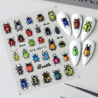Insect Dragonfly 5D Nail Art Stickers - Y2K Summer Manicure Decals