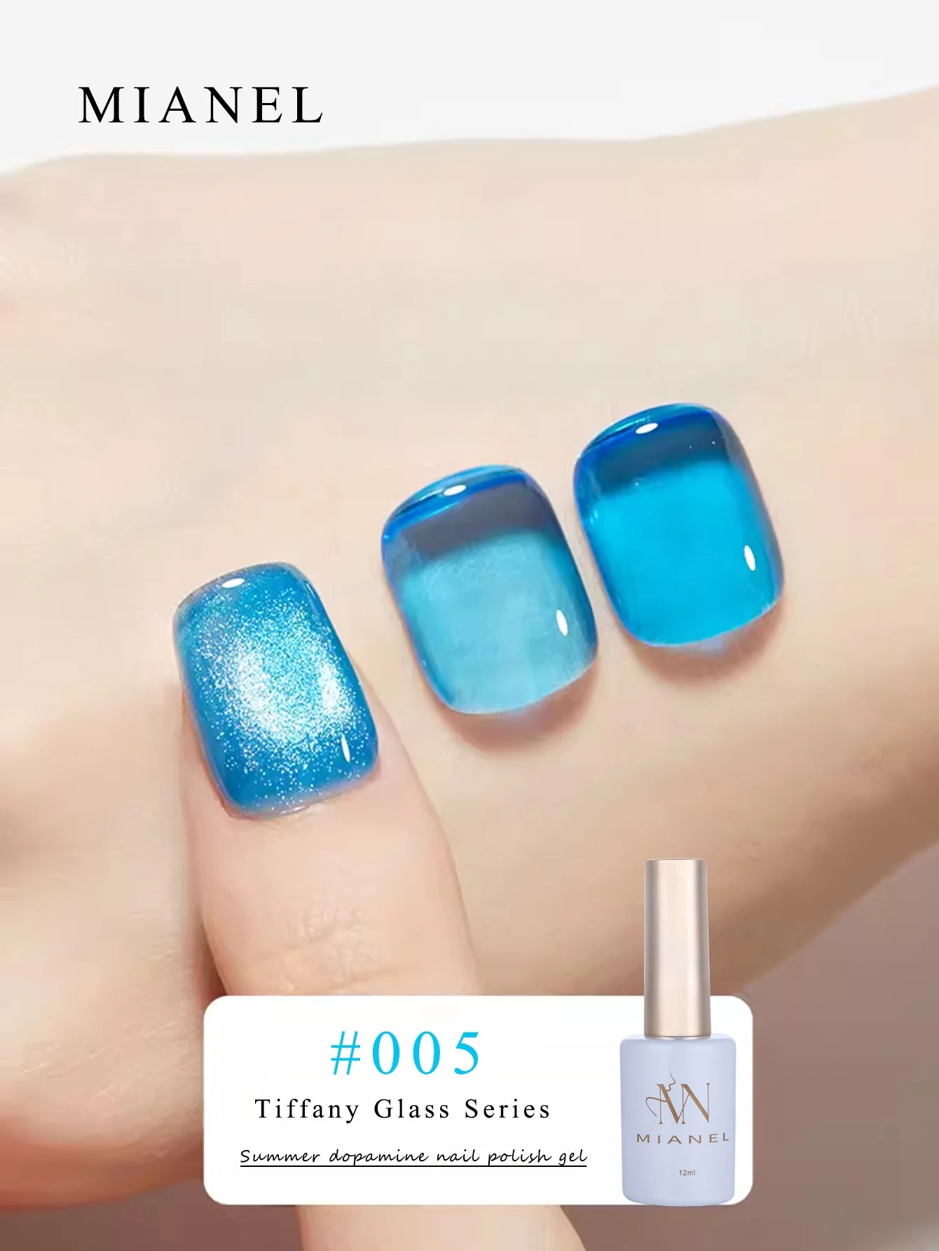 MIANEL Gel Nail Polish 12ML - Candy Glass Finish, 1-10pcs