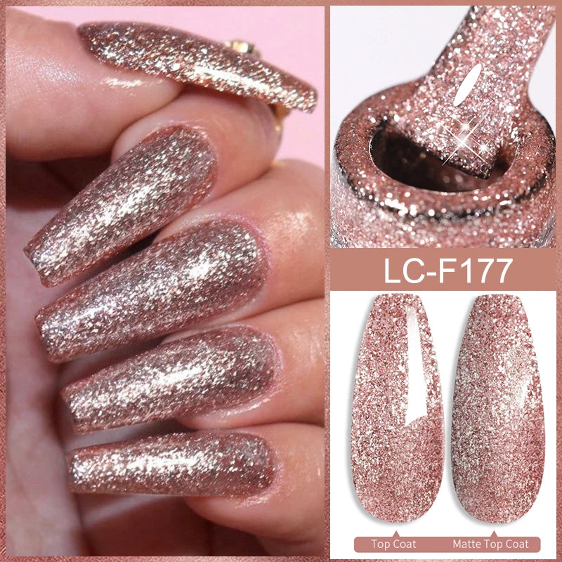 LILYCUTE 8ml Pink Natural Dried Flower Gel Nail Polish Summer Colorful Fairy Series Manicure Painting Soak Off Nail Art UV Gel