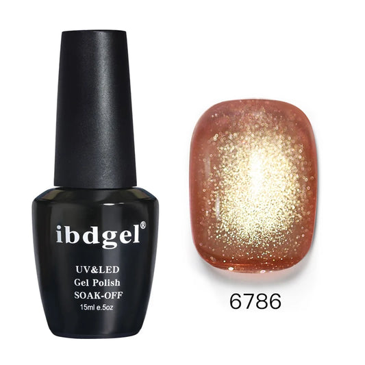 1 1PCS L&M 12 Colors Sunset Gold Cat Eye Gel Nail Polish - 15ML UV/LED Cured Long-Lasting