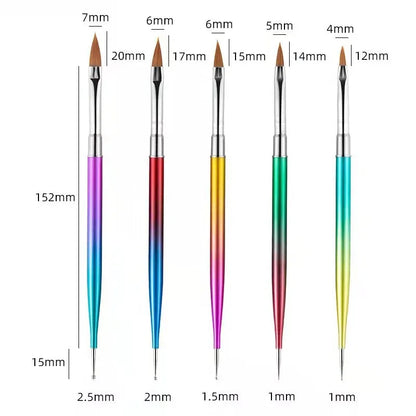 Nail Art Brush Set: 5/20Pcs Dotting & Painting Tools