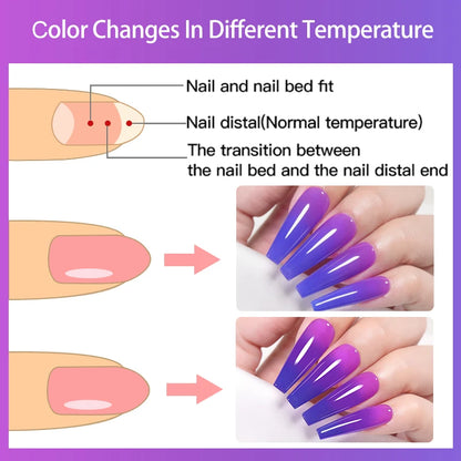 LILYCUTE 7ml Thermal Gel Nail Polish 3 Layers Temperature Color Changing Gel Polish Semi Permanent UV Gel For Nail Art Manicure