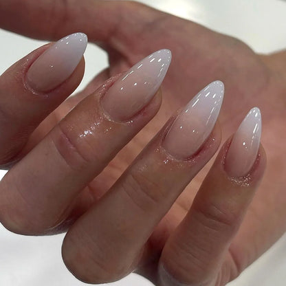 Long Stiletto Almond False Nails - 24Pcs with Glue
