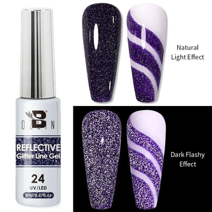 Gel Nail Polish Metallic Liner Gel: Gold & Silver Chrome Nail Polish
