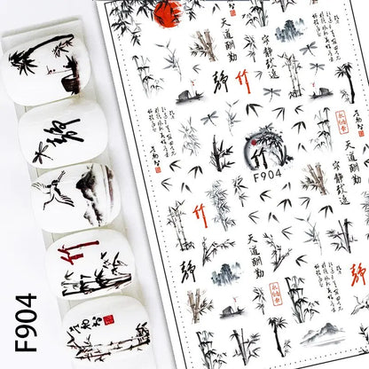 3D Nail Art Decals: Vintage Roses & Butterflies Stickers