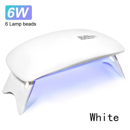 6W Mini Nail Dryer: Portable LED UV Lamp for Home Manicure