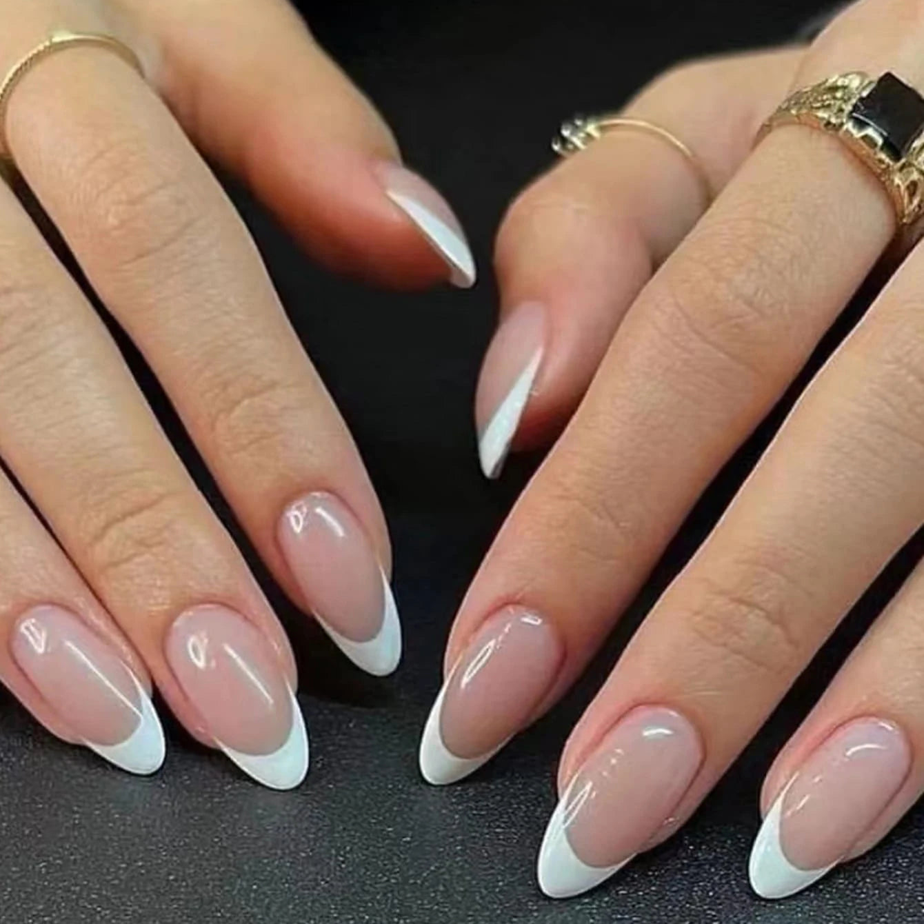 French Press On Nails: Minimalist Nails Set: 24 PCs + Jelly & File