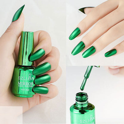 Gel Nail: 12 Colors Mirror Polish - Long-lasting Metallic Nail Gel