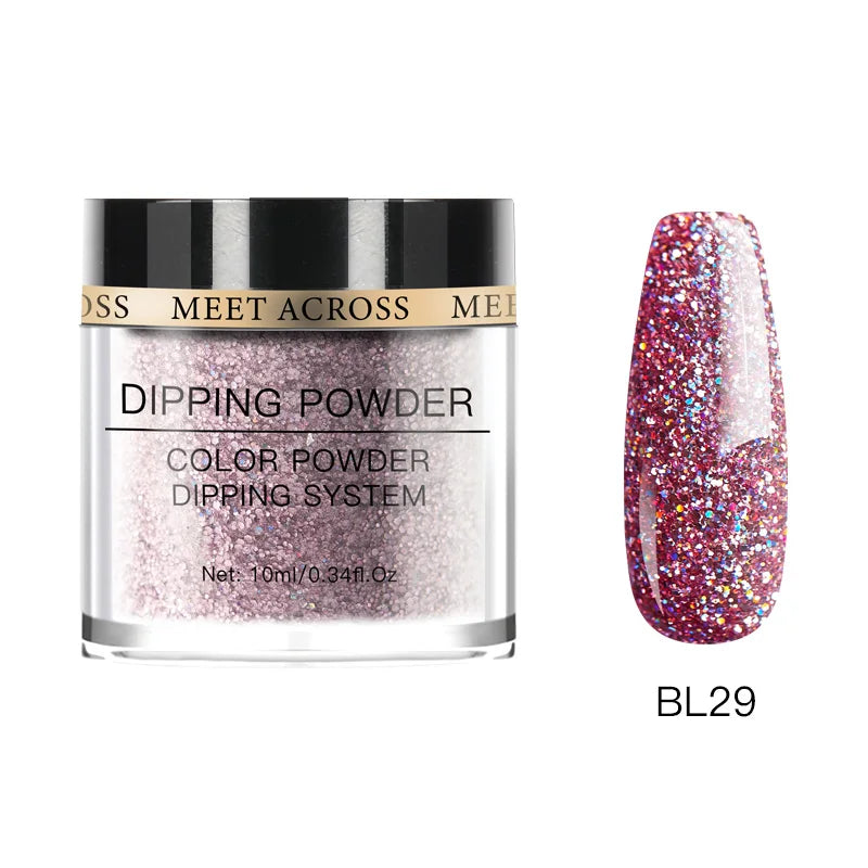 Glitter Nail Dipping Powder - Pink, No Lamp, 5/10g