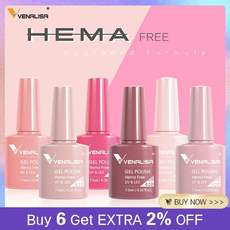 Venalisa VIP4 7.5ml Gel Nail Polish Hema Free Full Coverage Beautiful Semi Permanent Soak Off UV LED Gel Nail Polish Gel Lacquer