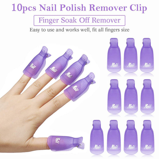 UV Gel Polish Remover Clips - 10/16 Pcs Nail Soak Off Caps