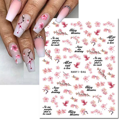 3D Nail Art Decals: Vintage Roses & Butterflies Stickers