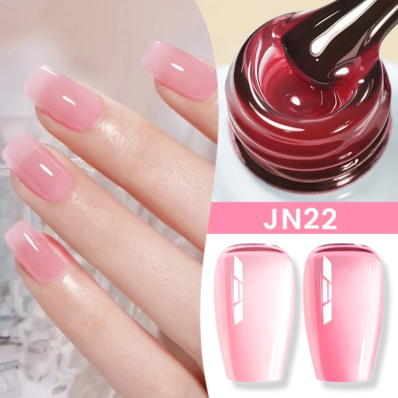 Jelly Nude Gel Nail Polish 10ml - Light Pink Peach UV Cure