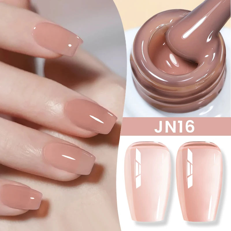 Jelly Nude Gel Nail Polish 10ml - Light Pink Peach UV Cure