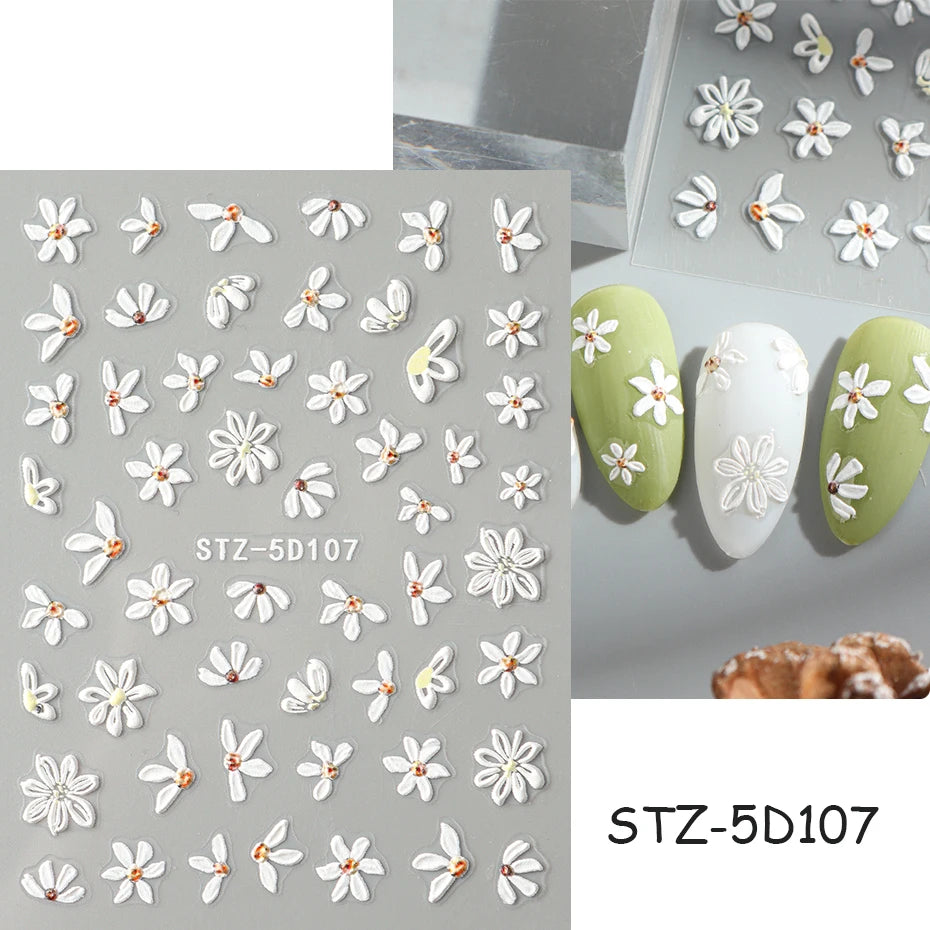 Insect Dragonfly 5D Nail Art Stickers - Y2K Summer Manicure Decals