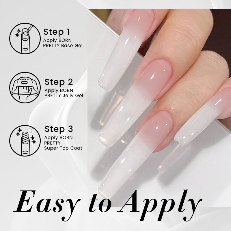 Milky Jelly White Gel Nail Polish - BORN PRETTY 10ml UV LED