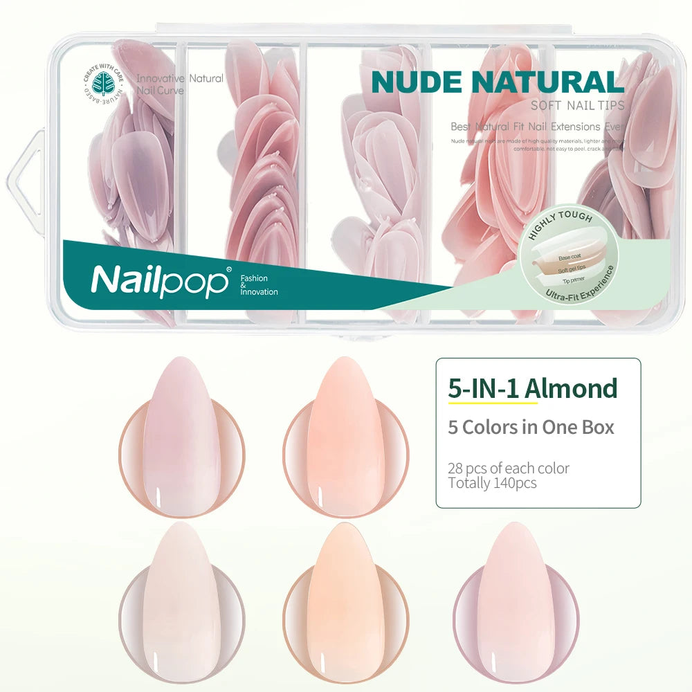Press On Nails: Nailpop Ultra Fit Extra Short/Medium Nude Gel