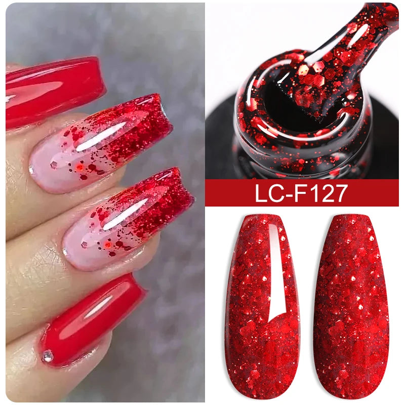 LILYCUTE 8ml Pink Natural Dried Flower Gel Nail Polish Summer Colorful Fairy Series Manicure Painting Soak Off Nail Art UV Gel