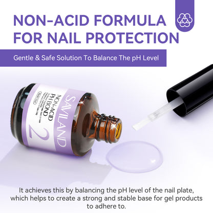 Nail Primer: SAVILAND Nail Primer & Dehydrator Set - 15ML Acid-Free Gel