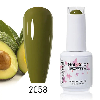 Clou Beaute 15ml Summer Bright Hot Pink Orange HEMA TPO FREE Nail Gel Polish Vernis Semi Permanent Nail Art Pigment Gel Varnish