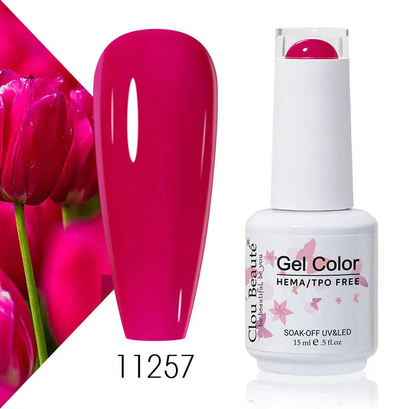 Clou Beaute 15ml Summer Bright Hot Pink Orange HEMA TPO FREE Nail Gel Polish Vernis Semi Permanent Nail Art Pigment Gel Varnish