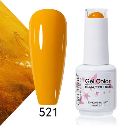 Clou Beaute 15ml Summer Bright Hot Pink Orange HEMA TPO FREE Nail Gel Polish Vernis Semi Permanent Nail Art Pigment Gel Varnish