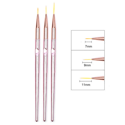 Nail Brushes: Acrylic Nail Art Pens Set - 3D Tips & UV Gel Brushes