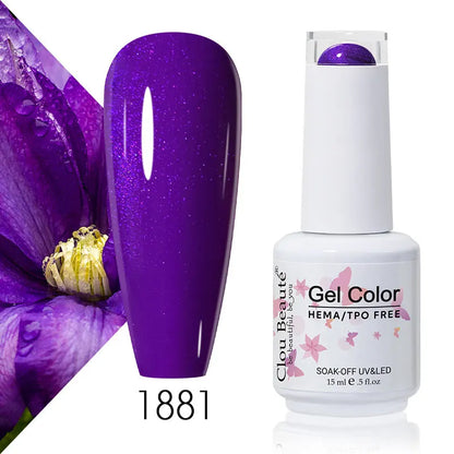 Clou Beaute 15ml Summer Bright Hot Pink Orange HEMA TPO FREE Nail Gel Polish Vernis Semi Permanent Nail Art Pigment Gel Varnish