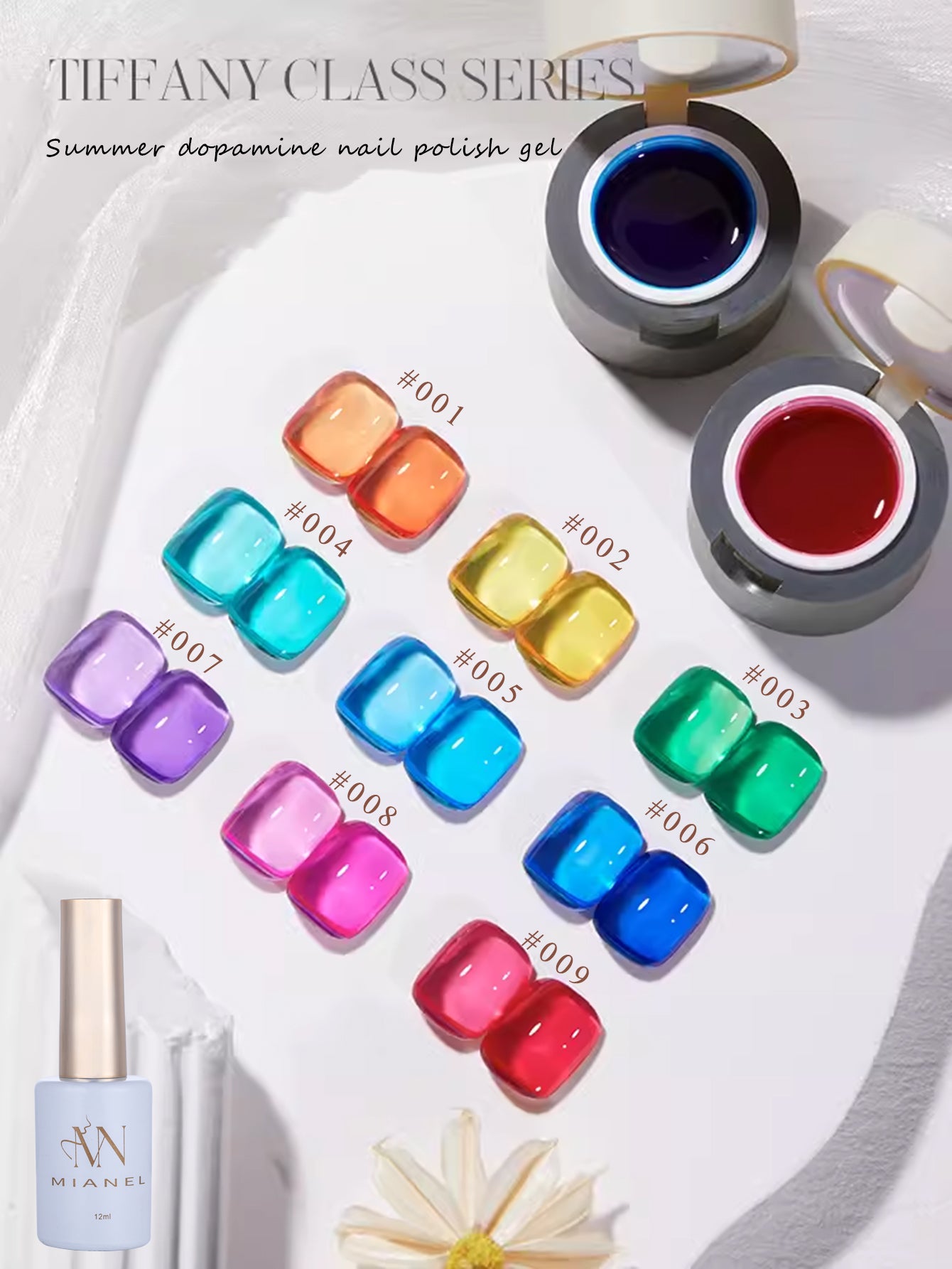 MIANEL Gel Nail Polish 12ML - Candy Glass Finish, 1-10pcs