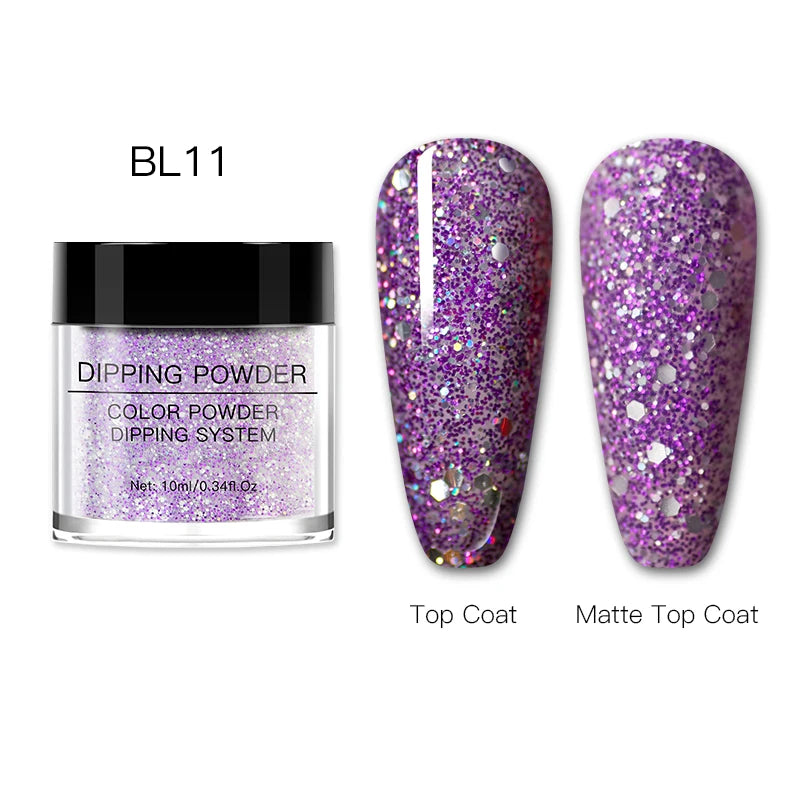 Glitter Nail Dipping Powder - Pink, No Lamp, 5/10g