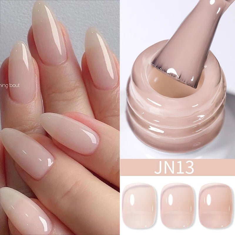 Jelly Nude Gel Nail Polish 10ml - Light Pink Peach UV Cure