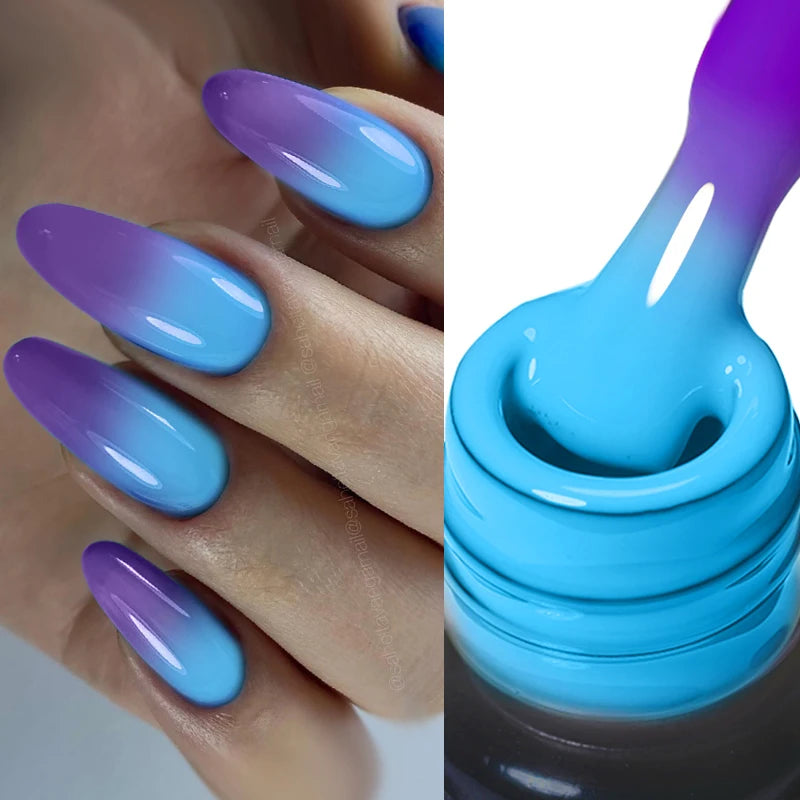 LILYCUTE 7ml Thermal Gel Nail Polish 3 Layers Temperature Color Changing Gel Polish Semi Permanent UV Gel For Nail Art Manicure