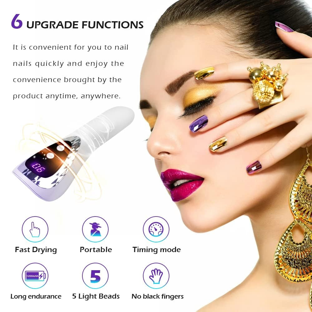 UV LED Nail Lamp - Quick Dry, USB Rechargeable Mini Dryer