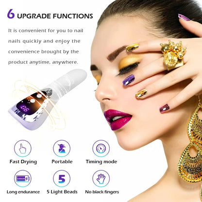 UV LED Nail Lamp - Quick Dry, USB Rechargeable Mini Dryer