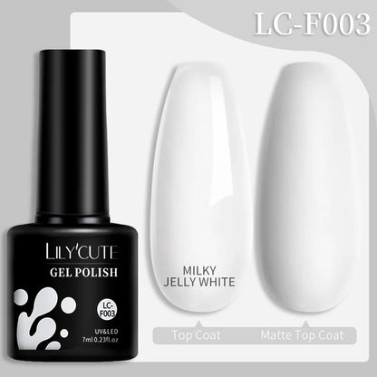 LILYCUTE 8ml Pink Natural Dried Flower Gel Nail Polish Summer Colorful Fairy Series Manicure Painting Soak Off Nail Art UV Gel