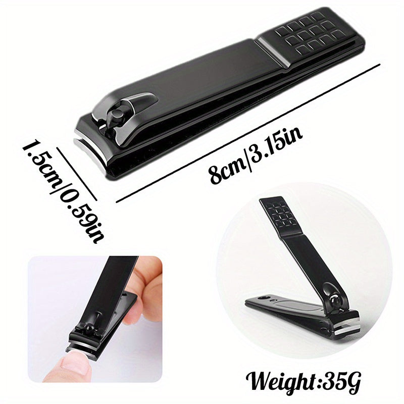 Black Stainless Steel Nail Clipper Set with Nano Glass File