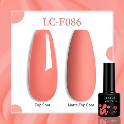 LILYCUTE 8ml Pink Natural Dried Flower Gel Nail Polish Summer Colorful Fairy Series Manicure Painting Soak Off Nail Art UV Gel