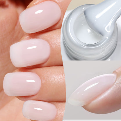 Milky Jelly White Gel Nail Polish - BORN PRETTY 10ml UV LED