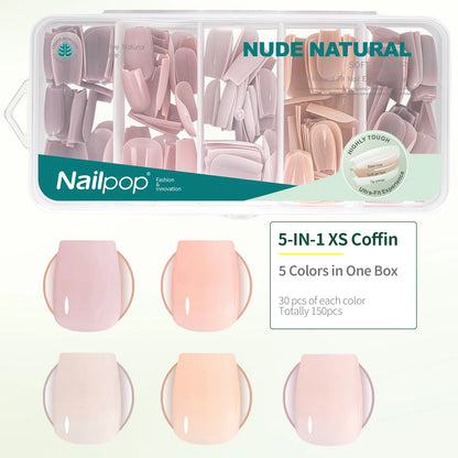 Press On Nails: Nailpop Ultra Fit Extra Short/Medium Nude Gel