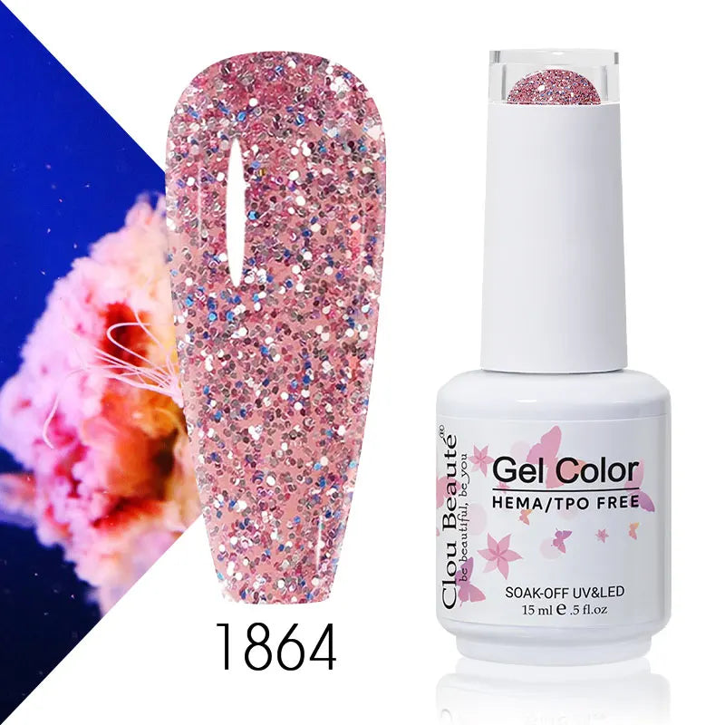 Clou Beaute 15ml Summer Bright Hot Pink Orange HEMA TPO FREE Nail Gel Polish Vernis Semi Permanent Nail Art Pigment Gel Varnish