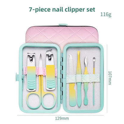 Manicure Kit: Colorful Stainless Steel - 30pcs Grooming Set