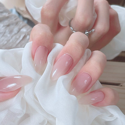 Long Stiletto Almond False Nails - 24Pcs with Glue