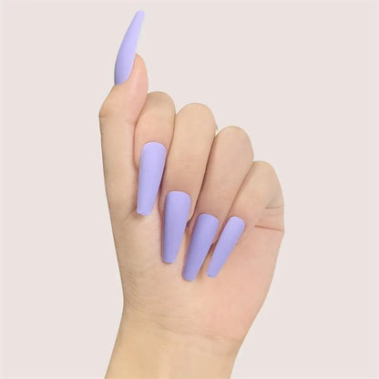 Nail Extension: Coffin Ballerina False Nails Set - 24Pcs Full Cover Tips